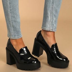 Madden Girl Kassidy black platform loafers